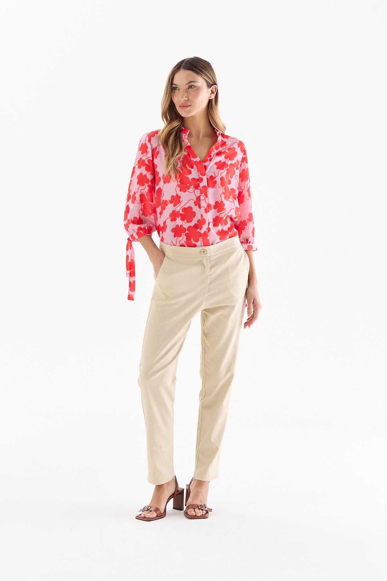 BLUSA DERRY ROJO ANARANJADO